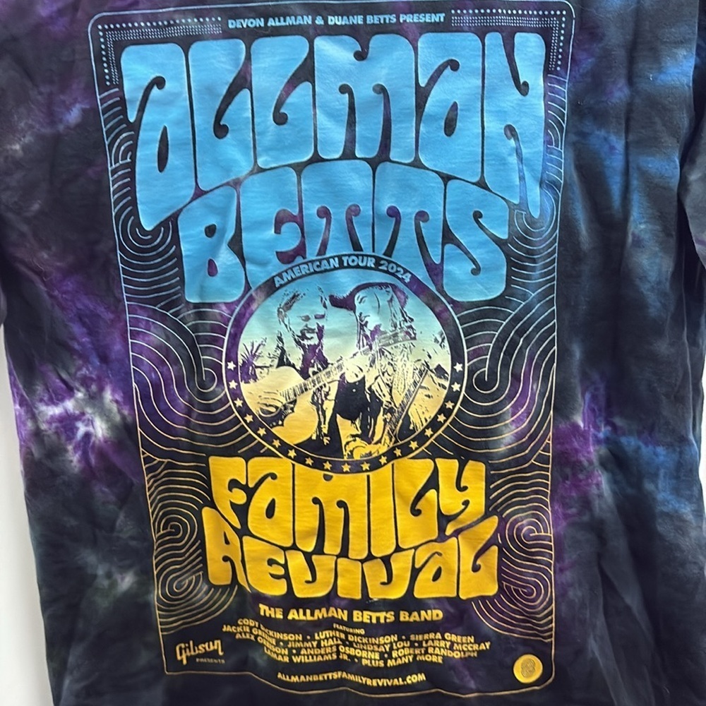 The Allman Betts Band American Tour 2024 T-shirt Size Medium The Dye - Picture 3 of 10